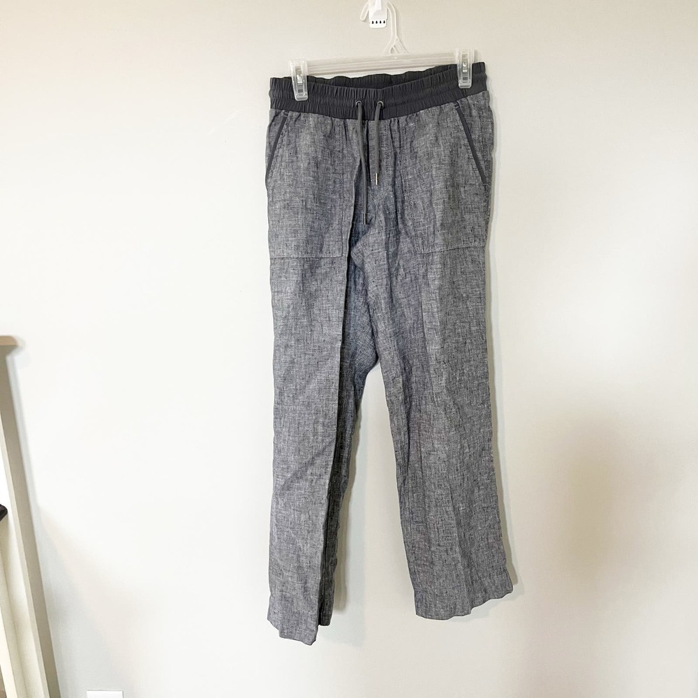 Athleta 100% Linen Bali Ankle Crop
Pants Gray Trousers 211388 size 4‎